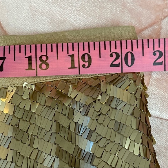 ANTHROPOLOGIE Maeve Natalia Pleated Gold Sequin Midi Skirt - Picture 14 of 15